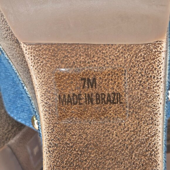 NWT Steve Madden Women's Dinnah Platform Buckle Dress Sandals - Denim - Picture 7 of 9